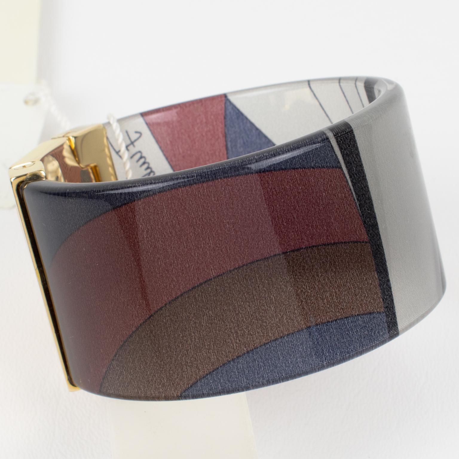 da uomo o donna Emilio Pucci Bracciale in metallo dorato con acrilico e seta in vendita