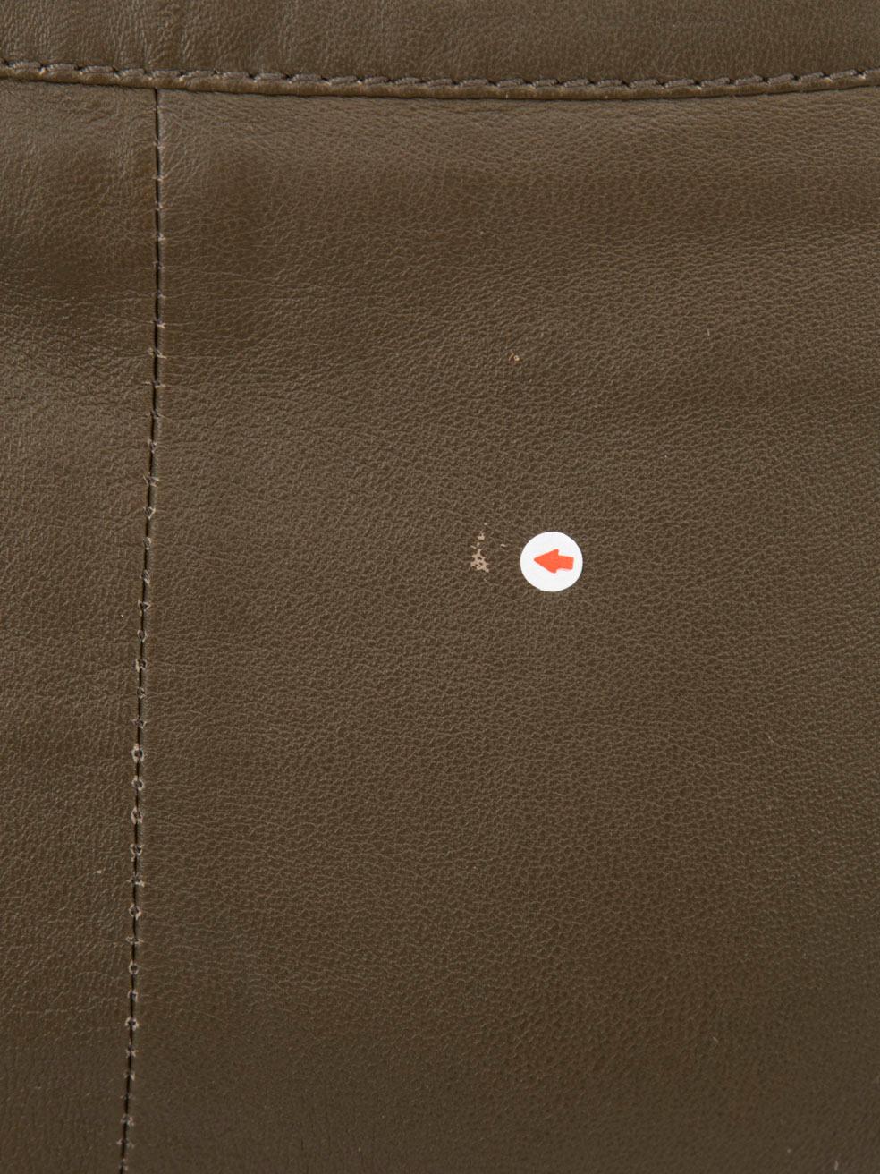 Emilio Pucci Khaki Leather Skinny Trousers Size XS For Sale 2