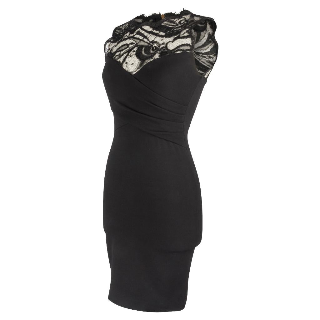 Black Emilio Pucci Lace Neckline Rear Zipper Dress For Sale