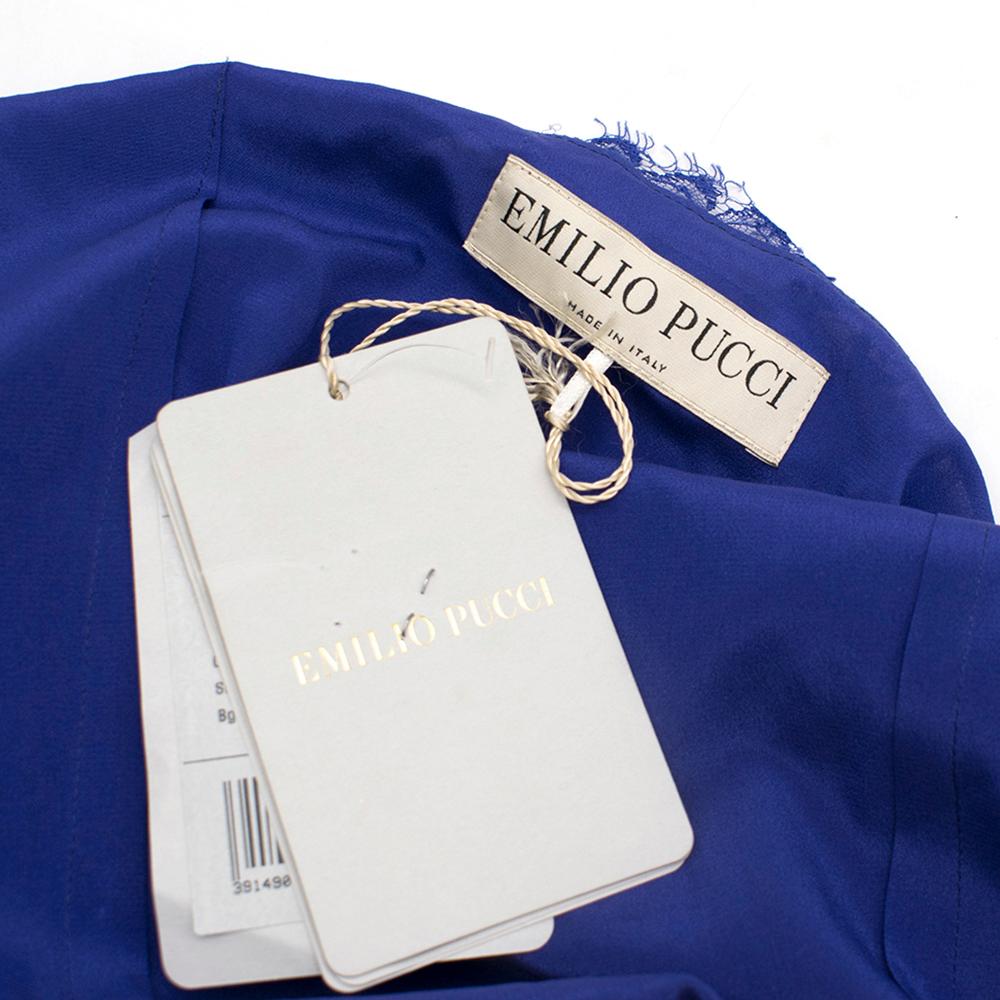 Purple Emilio Pucci Lace One Sleeve Mini Dress I 40