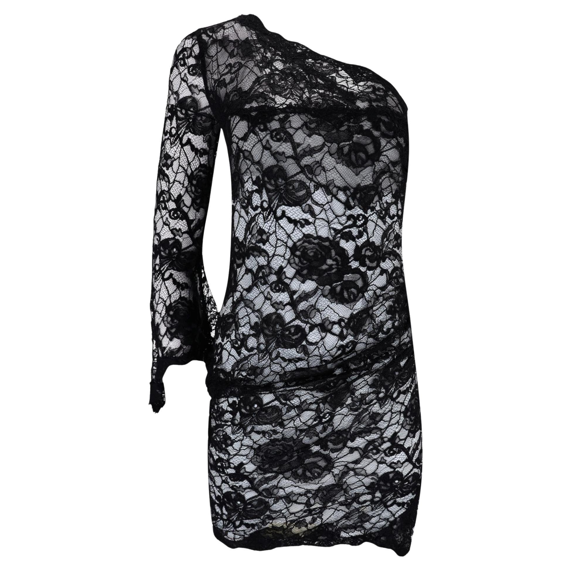 Emilio Pucci Lace Pattern One-Shoulder Dress For Sale