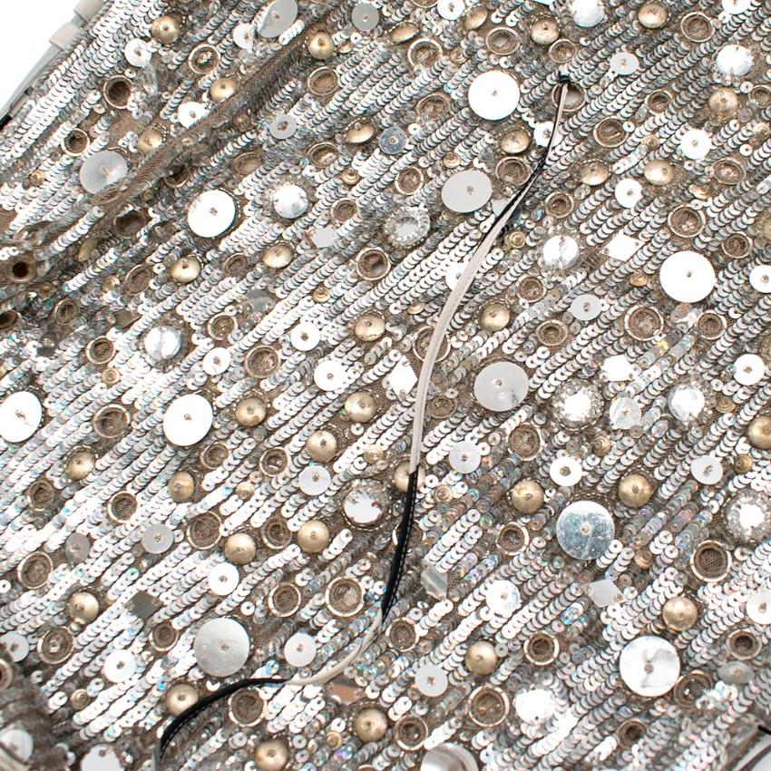 Emilio Pucci Lace-Up Metallic Sequin Embellished Mini Dress - Size S  In Excellent Condition In London, GB