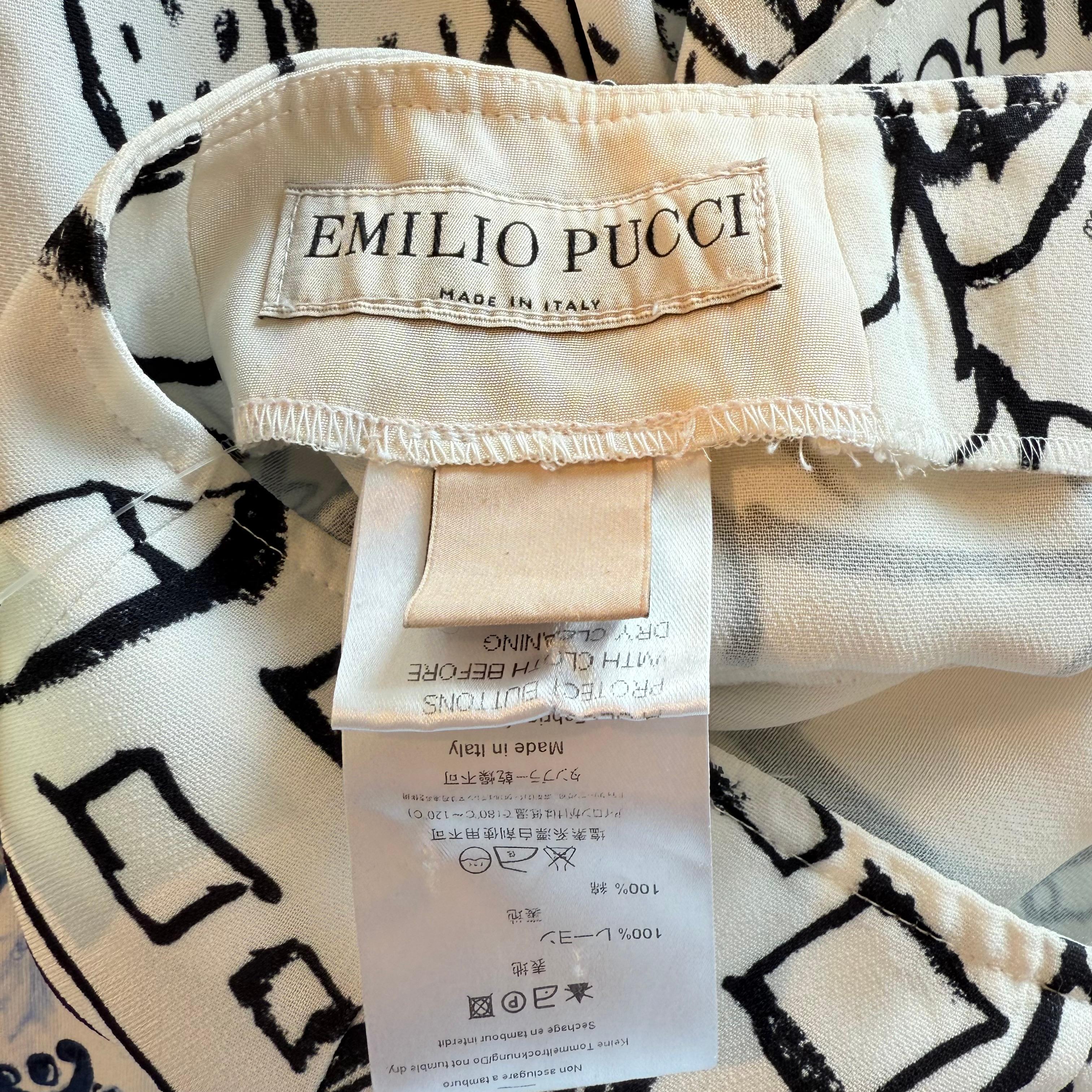 Emilio Pucci Große Leinenhose mit Prints FR 40 / IT 44 im Angebot 3