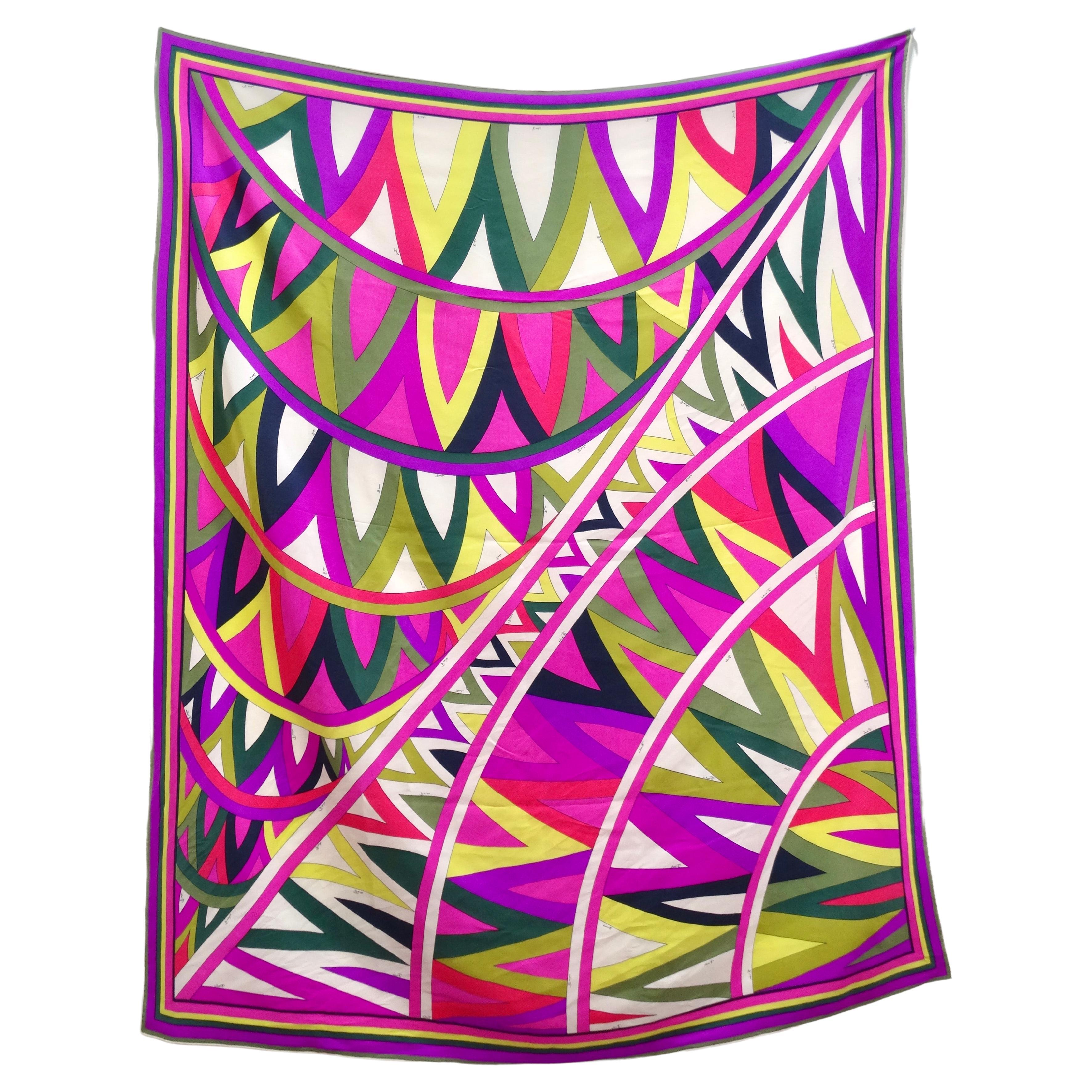 Emilio Pucci Large Multi-Color Silk Scarf