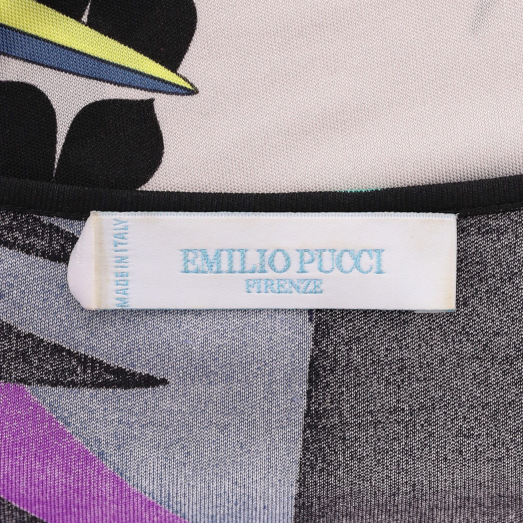 Emilio Pucci Vestido de seda con estampado de hojas en venta 1