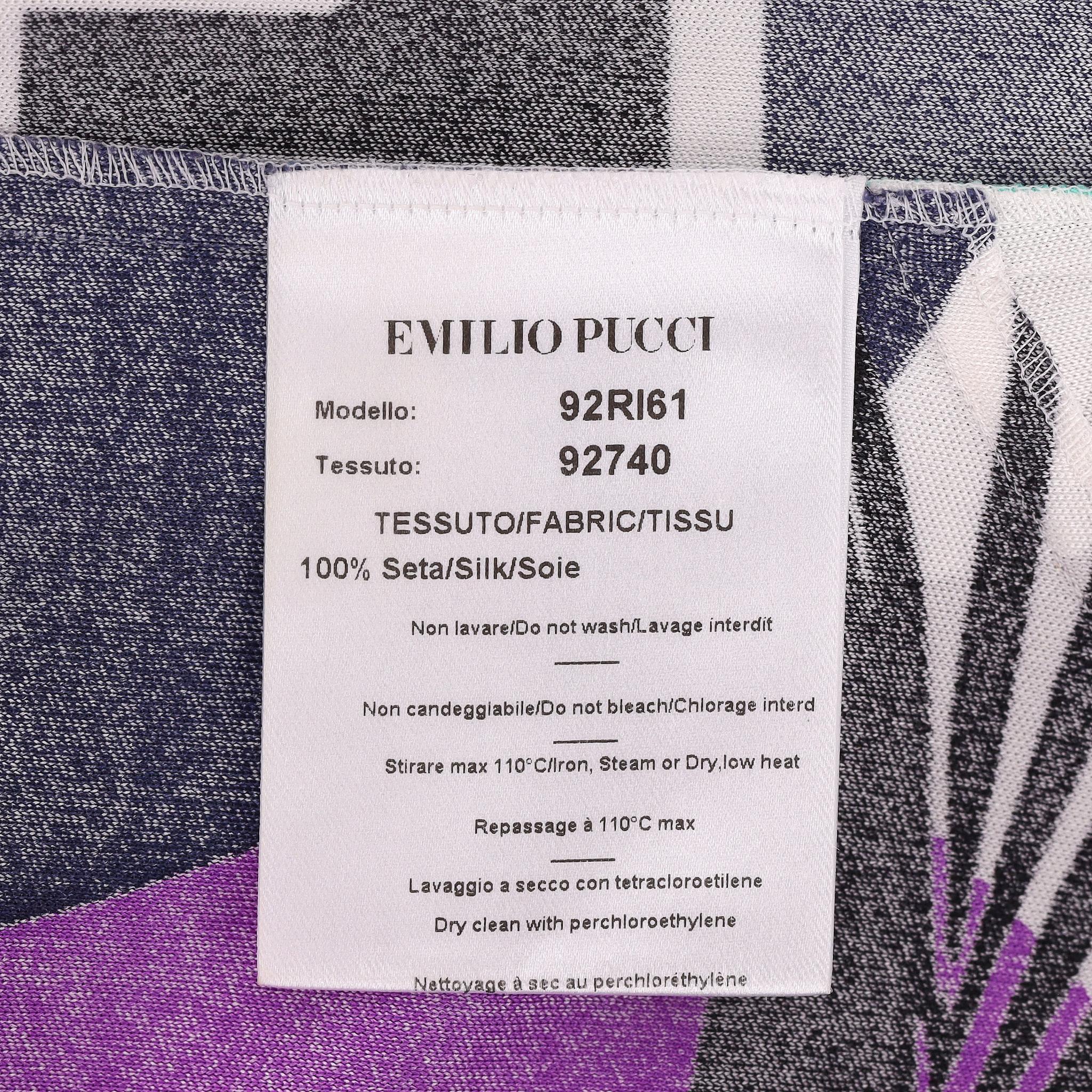 Emilio Pucci Vestido de seda con estampado de hojas en venta 2