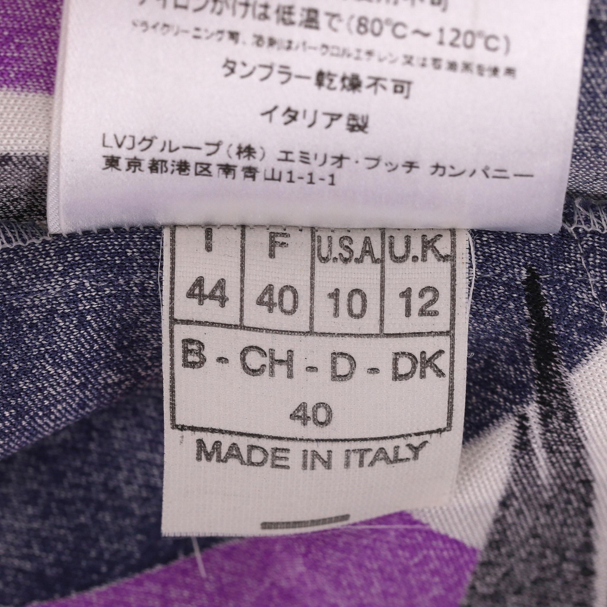 Emilio Pucci Vestido de seda con estampado de hojas en venta 3