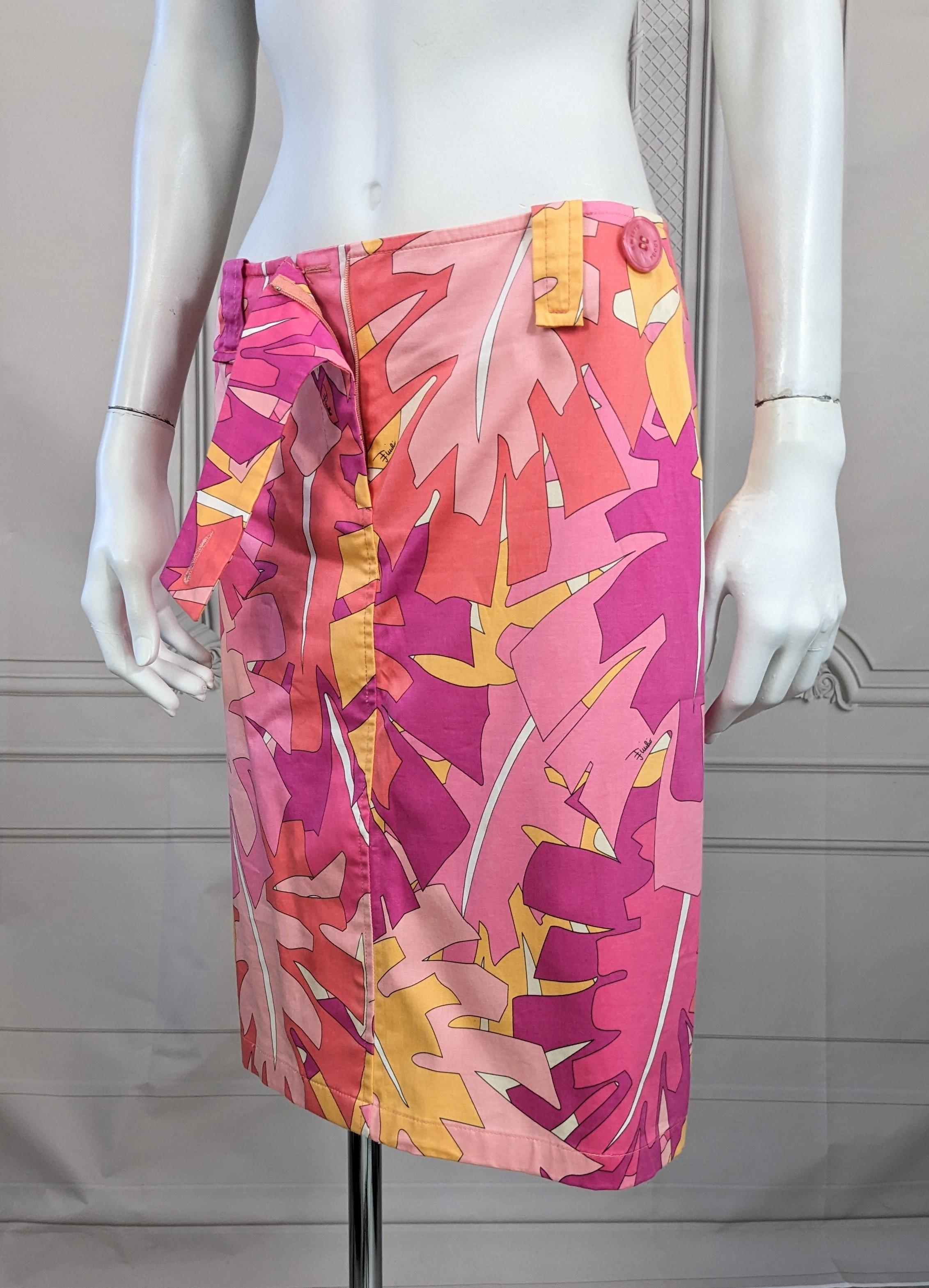 Women's Emilio Pucci Leaf Print Skirt  For Sale