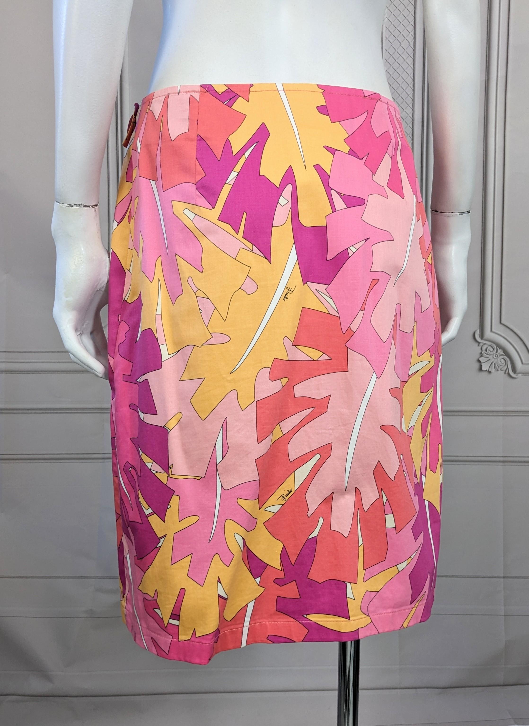 Emilio Pucci Leaf Print Skirt  For Sale 1