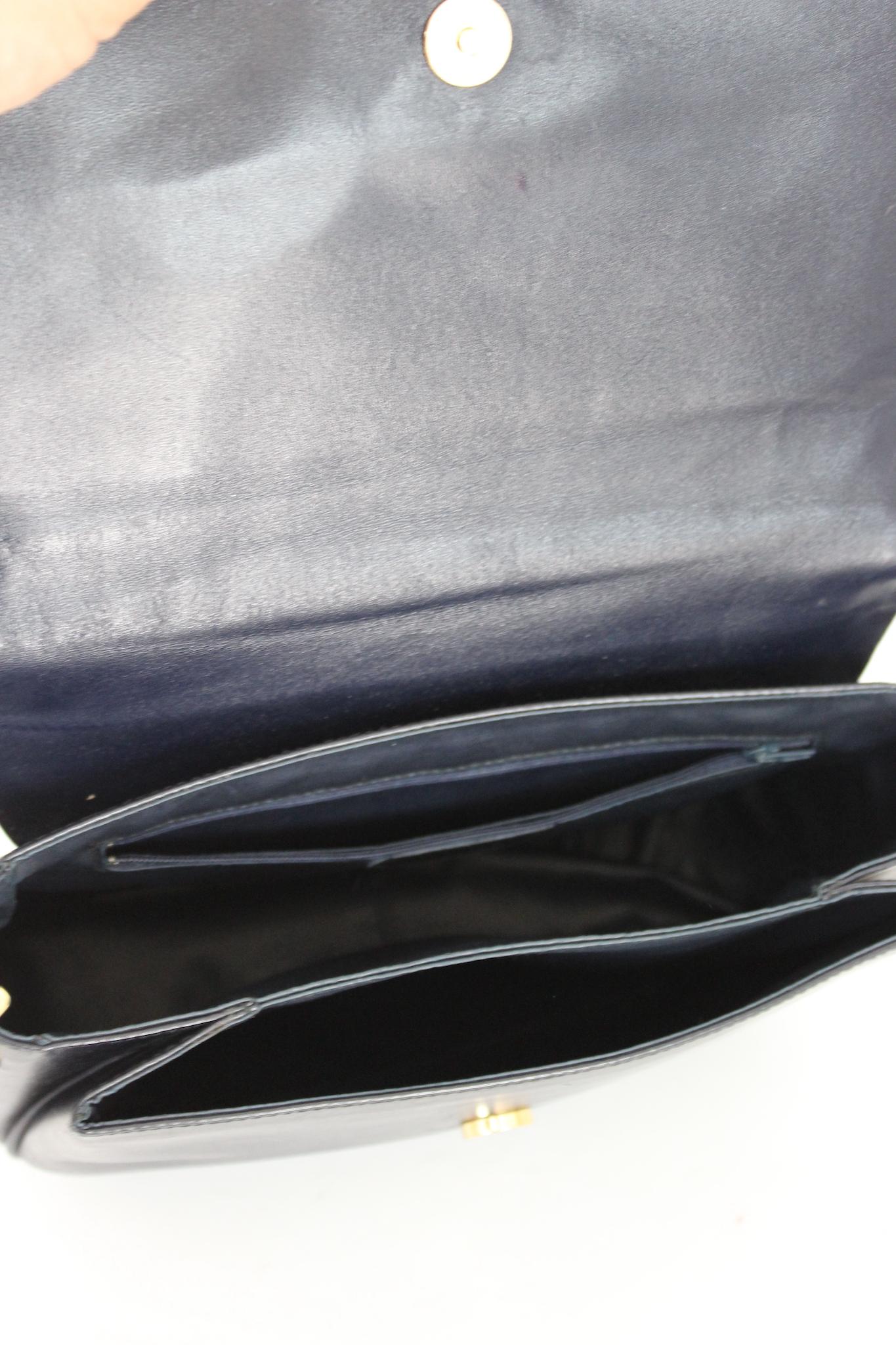 Emilio Pucci Leather Classic Blue Shoulder Bag Vintage 5