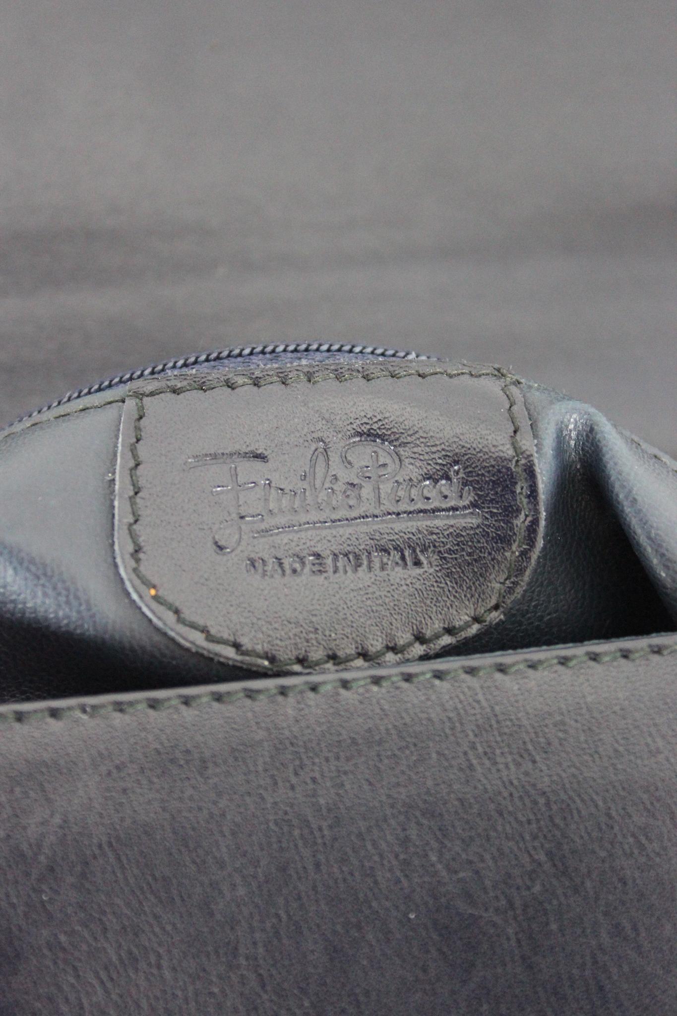 Emilio Pucci Leather Classic Blue Shoulder Bag Vintage 6