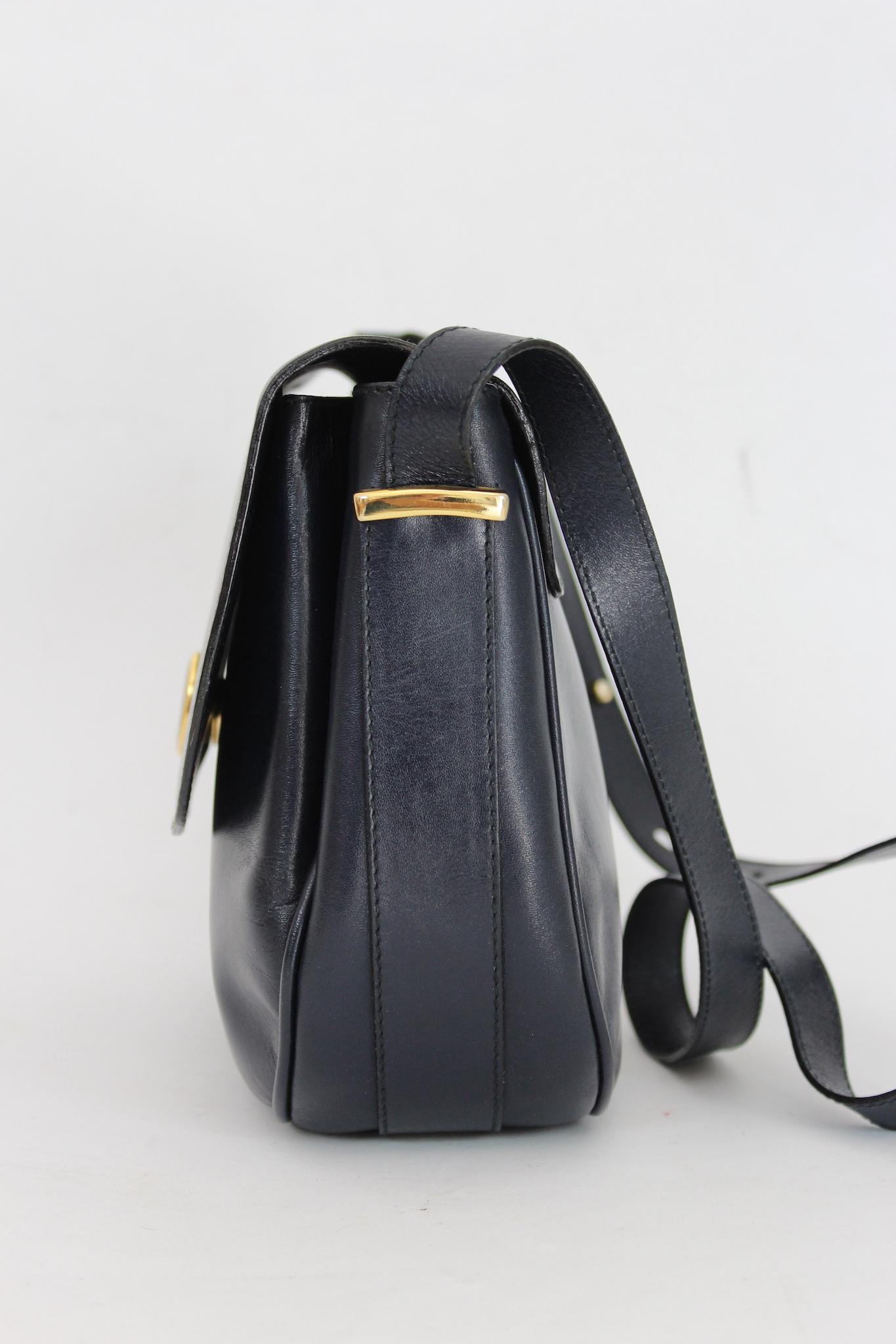 Emilio Pucci Leather Classic Blue Shoulder Bag Vintage 1