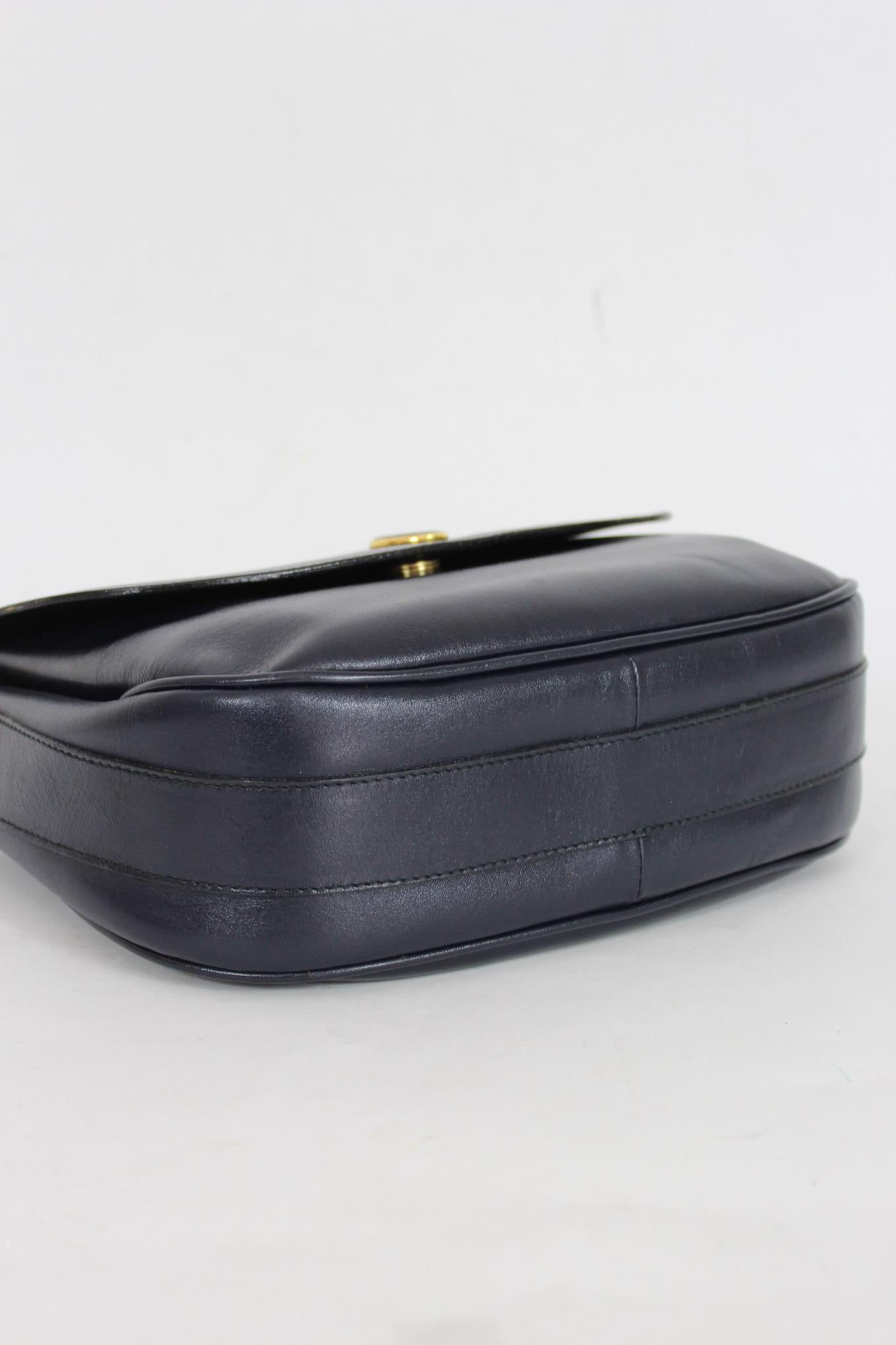 Emilio Pucci Leather Classic Blue Shoulder Bag Vintage 4