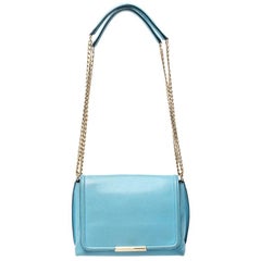 Emilio Pucci Light Blue Leather Newton Chain Shoulder Bag