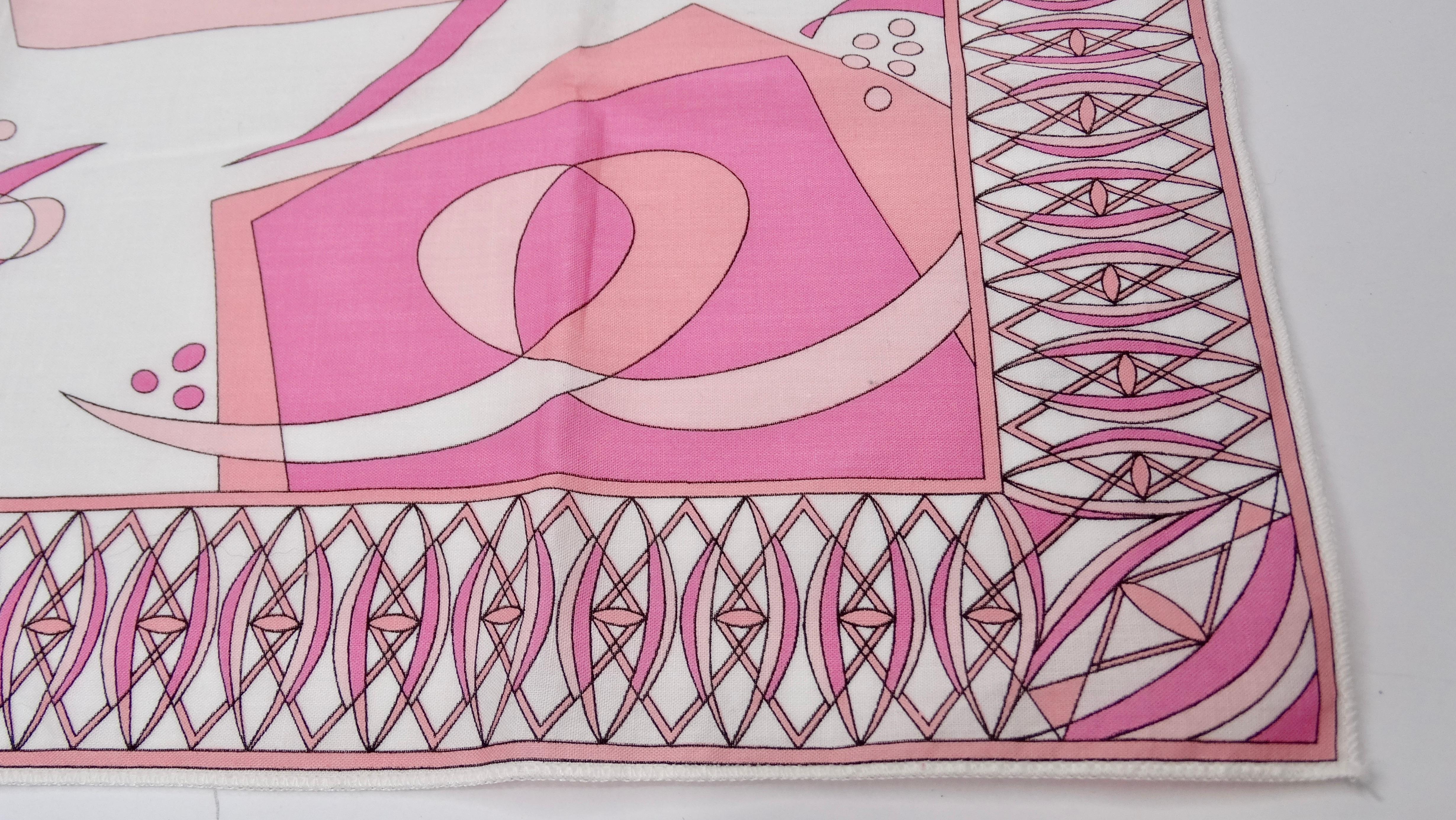 Emilio Pucci Light Pink Abstract Scarf In Good Condition In Scottsdale, AZ