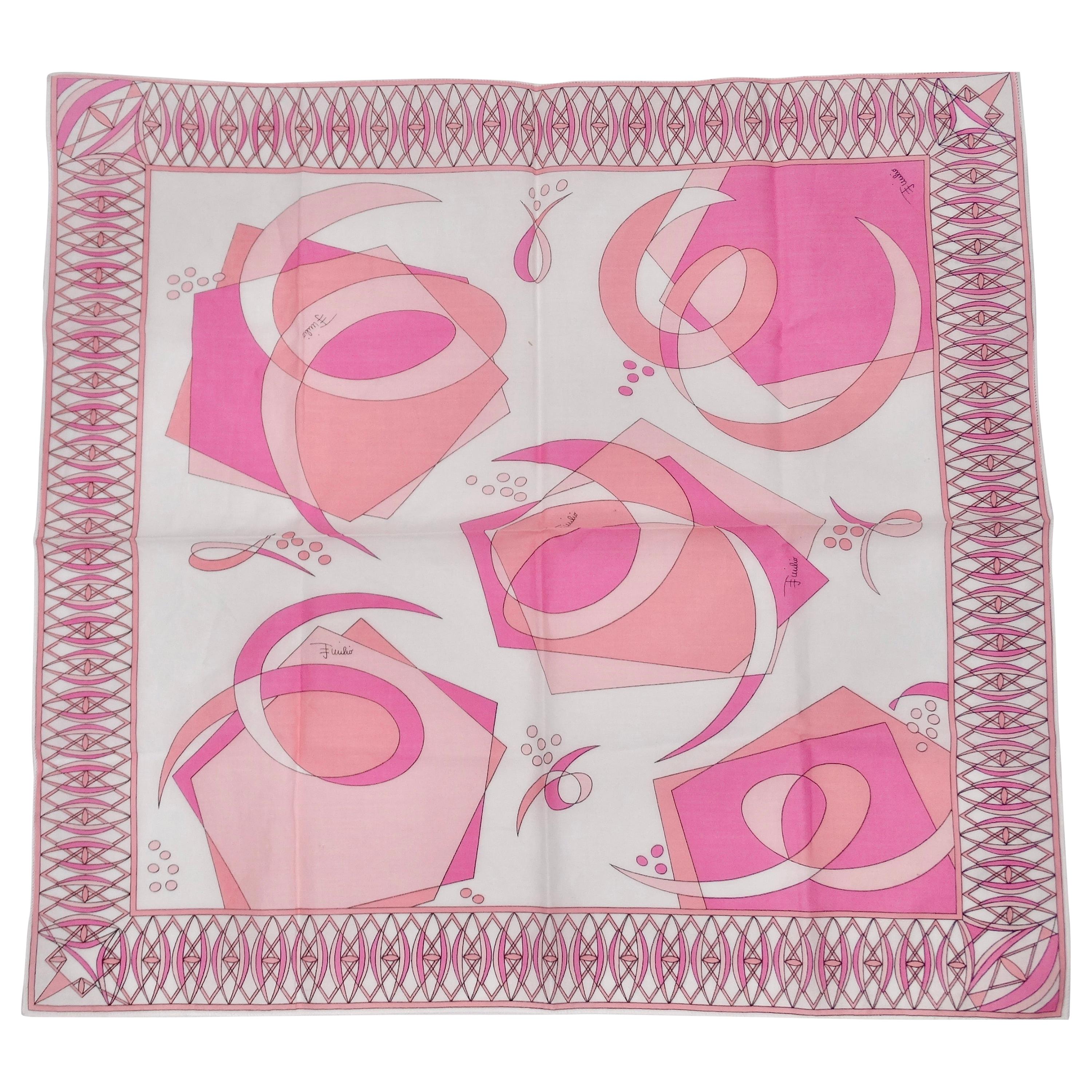 Emilio Pucci Light Pink Abstract Scarf