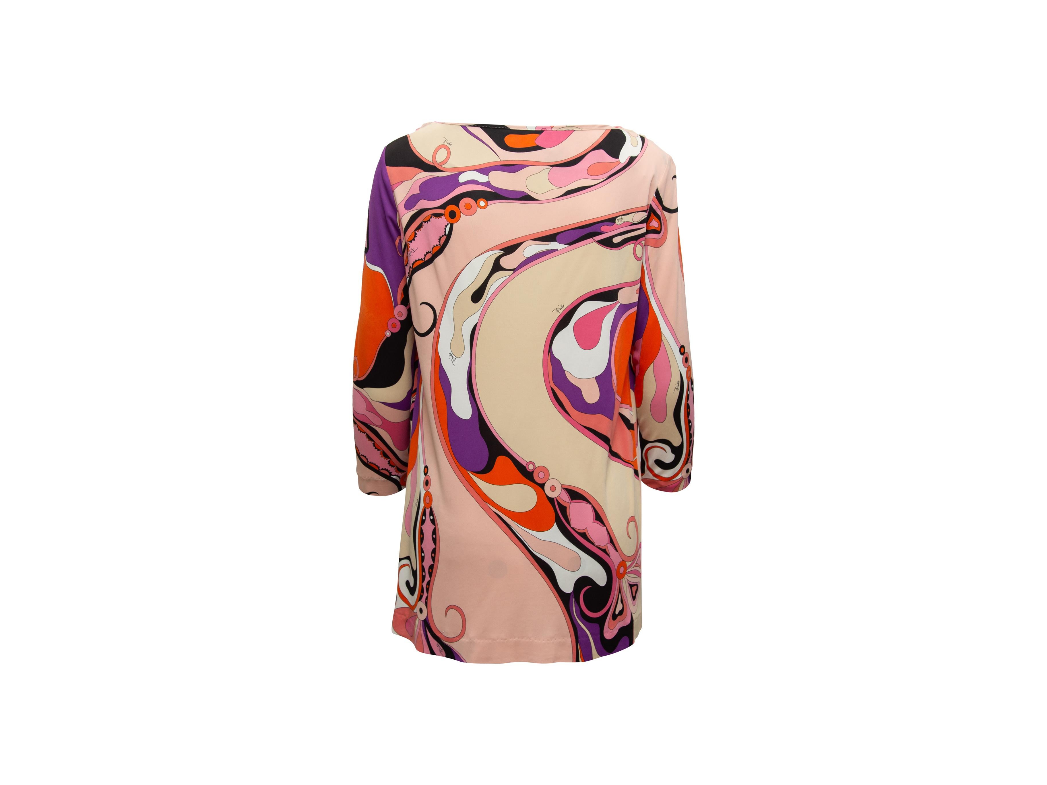 Beige  Emilio Pucci Light Pink & Multicolor Abstract Print Dress