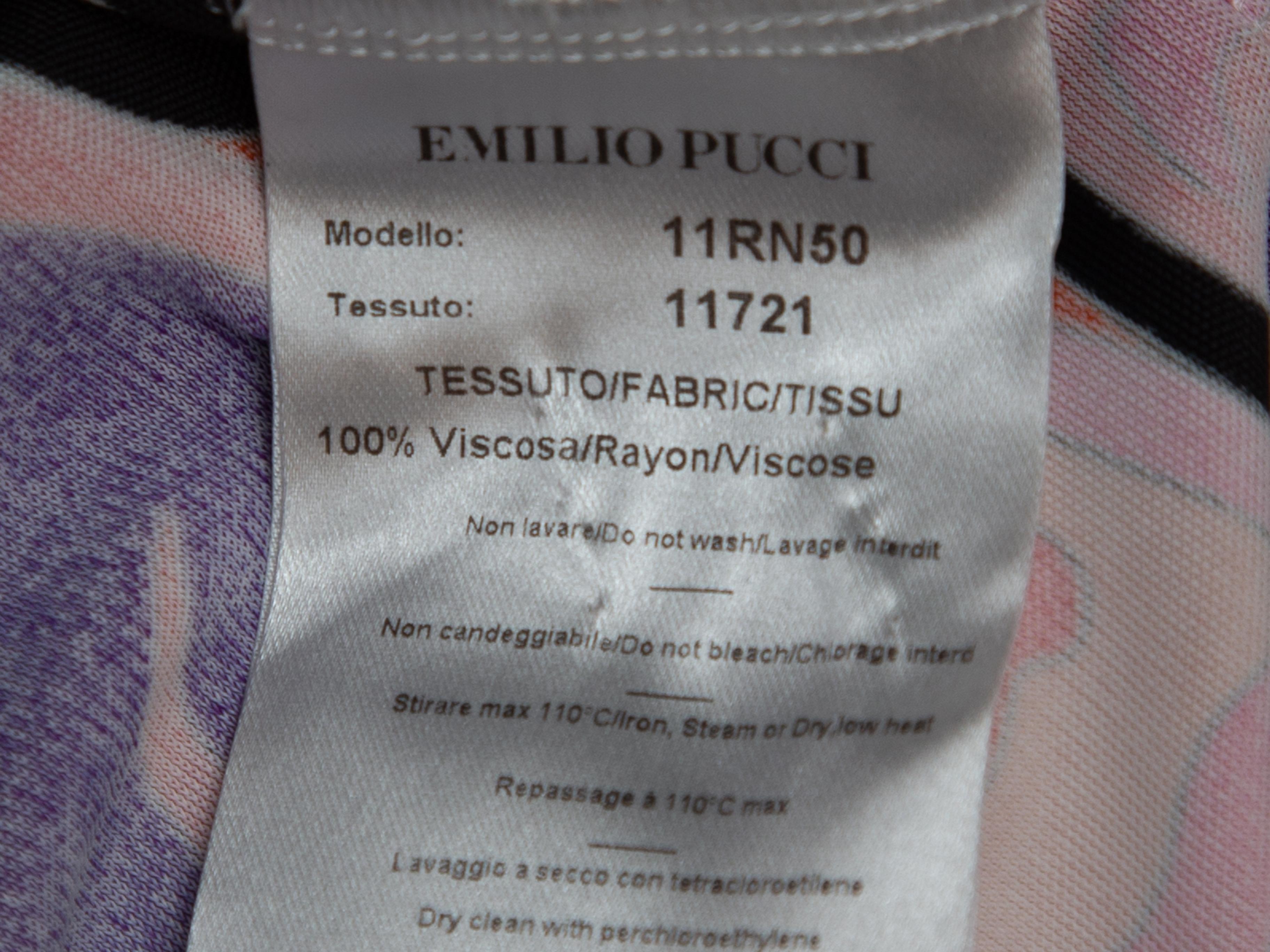  Emilio Pucci Light Pink & Multicolor Abstract Print Dress In Good Condition In New York, NY