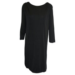 Emilio Pucci 100% Viscose Little Black Dress With Gathered Shoulders