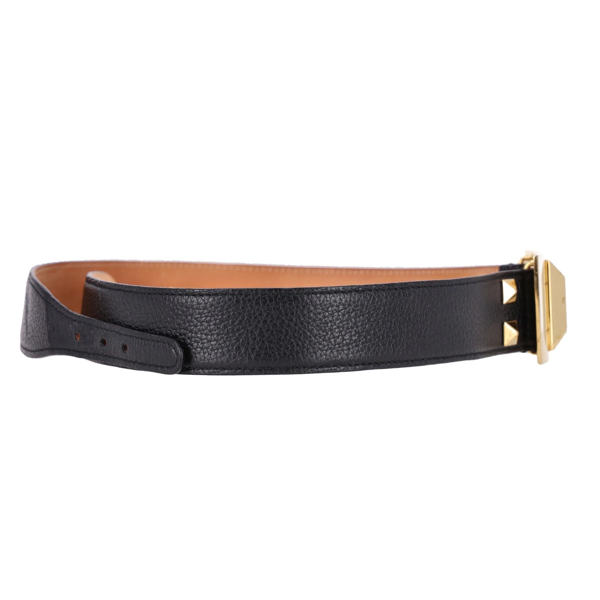 Emilio Pucci Logo Buckle Leather Belt 

Black leather belt with oversized gold buckle embellished with two gold stud details to each side and 'Pucci' engravement to the corner.

Featuring a classic  buckle closure to rear. Rrp Approx. £400

Size – L