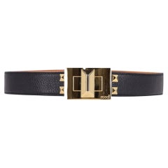Emilio Pucci Logo Buckle Leather Belt