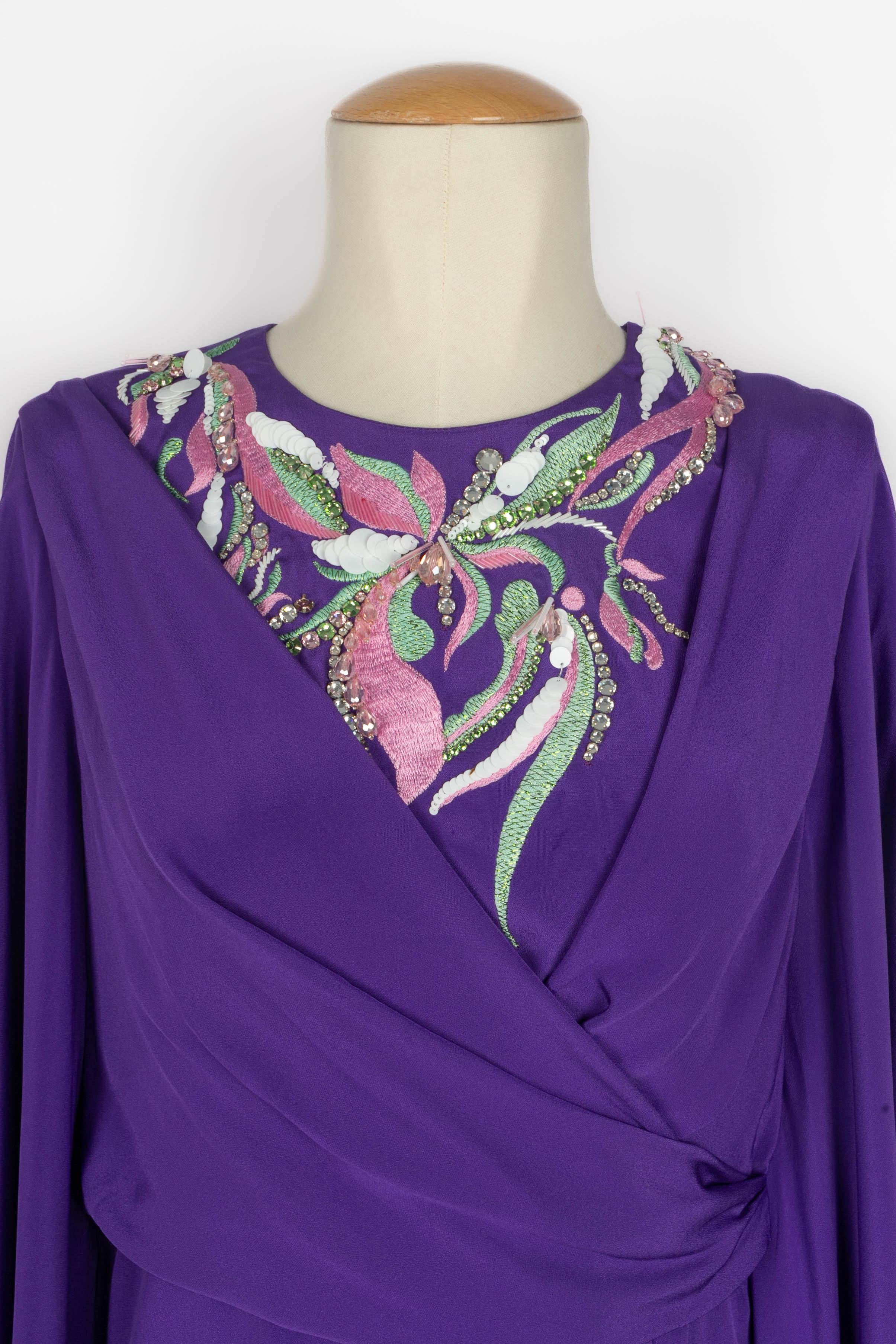 Purple Emilio Pucci Long silk dress For Sale