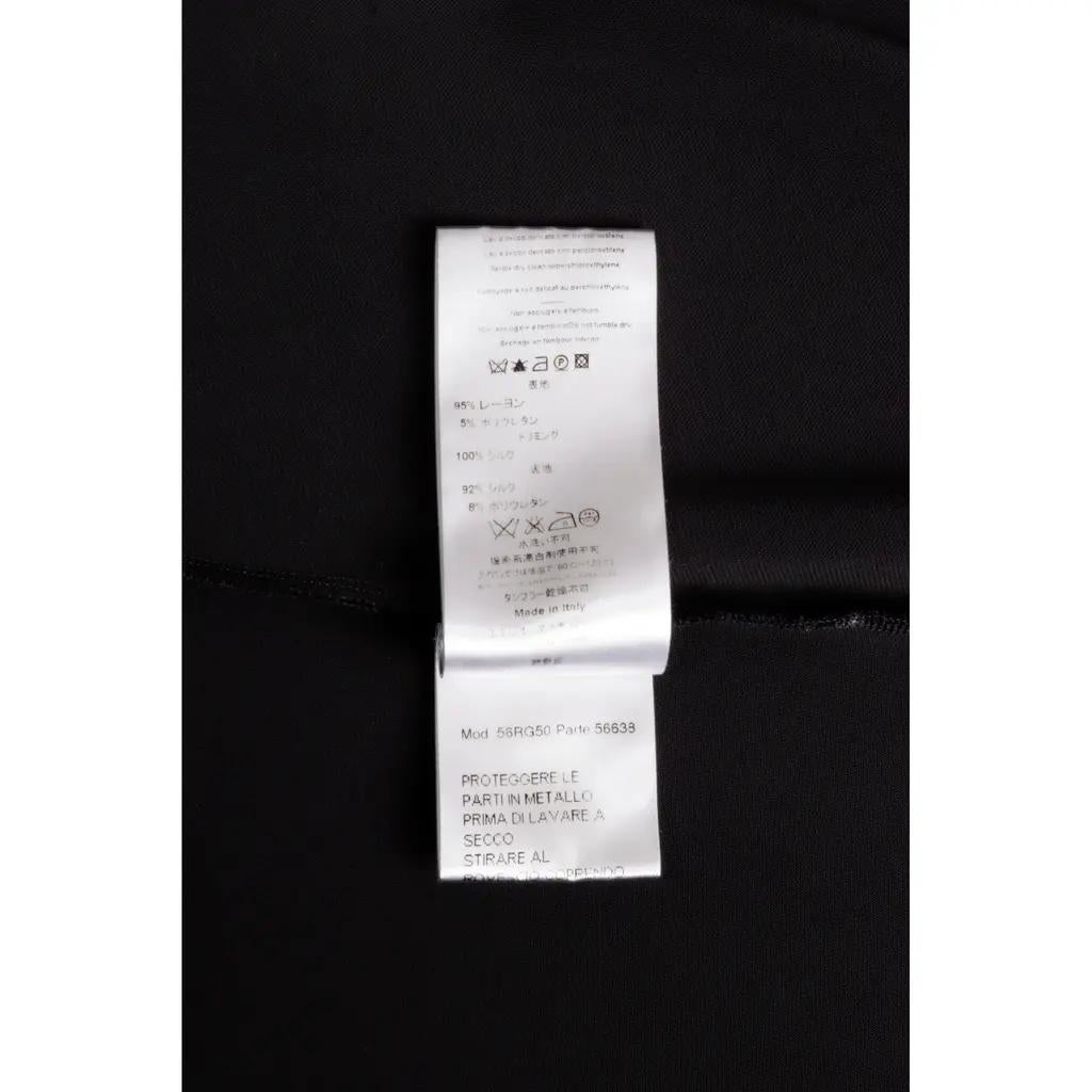 Emilio Pucci Long Sleeve Dress w/ Silver Lace Up Detail in Black Crepe Jersey in vendita 7