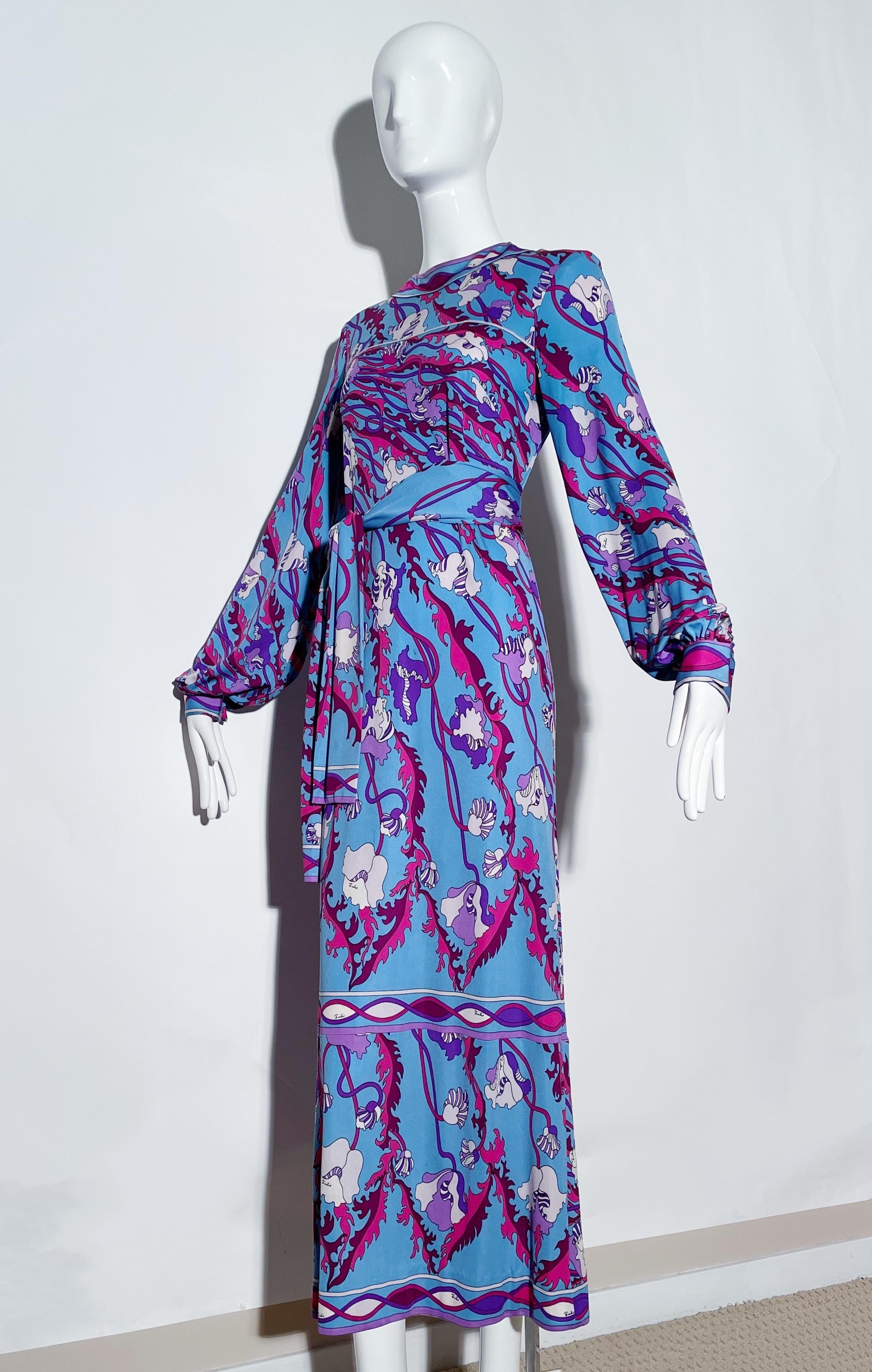 Emilio Pucci - Robe longue à manches longues  en vente 1