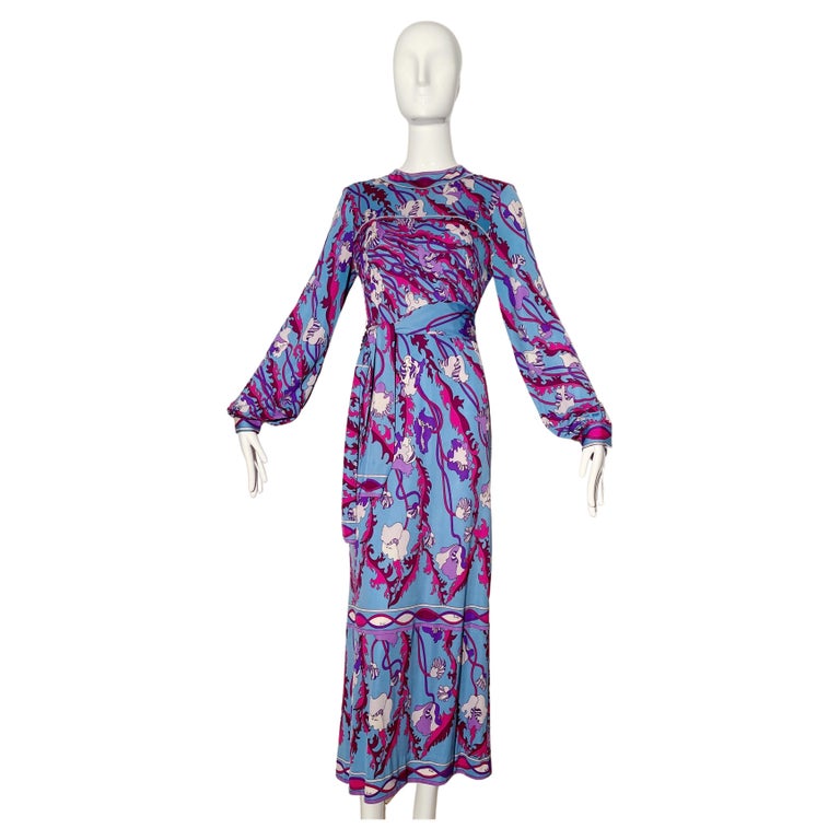 Emilio Pucci Longsleeve Maxi Dress For Sale at 1stDibs | pucci maxi dress