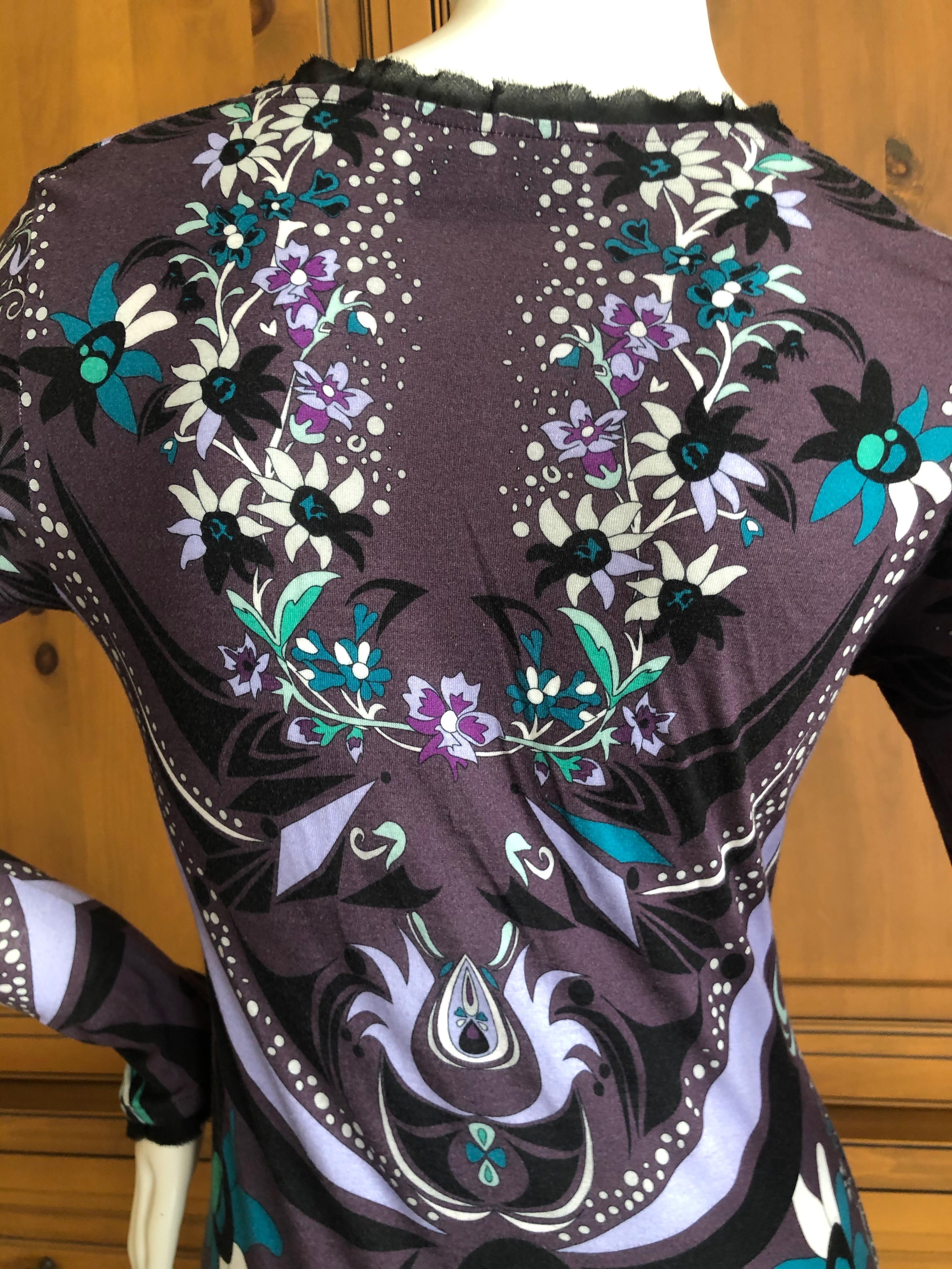 Emilio Pucci Low Cut Evening Dress with Lace Trim For Sale 3