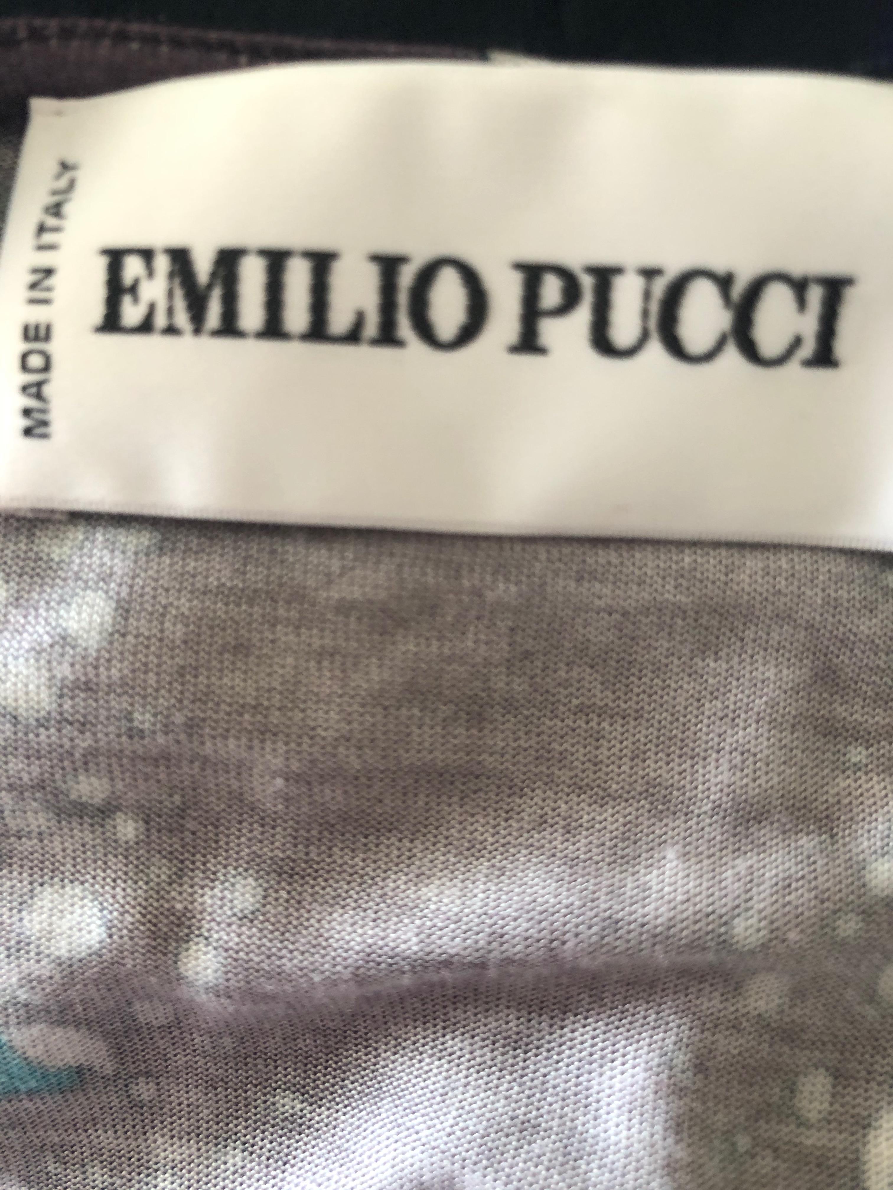 Emilio Pucci Low Cut Evening Dress with Lace Trim For Sale 4