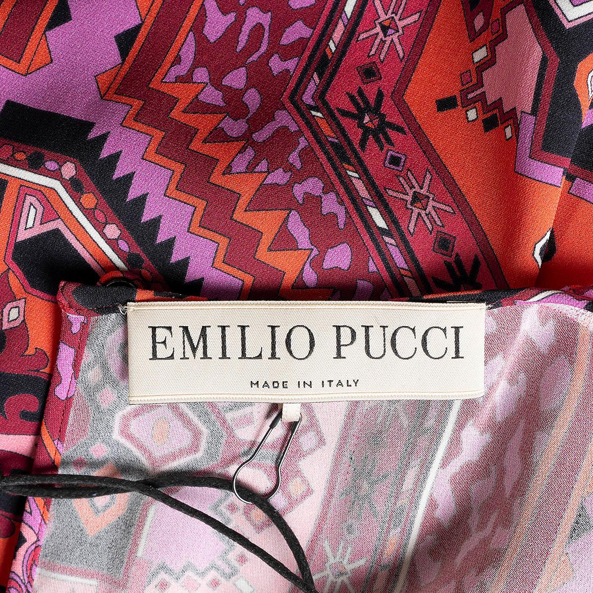 EMILIO PUCCI magenta pink silk PRINTED MINI Dress 38 XS For Sale 2