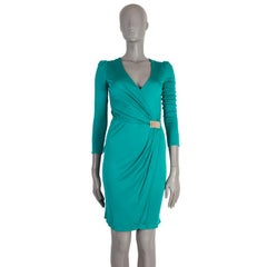 EMILIO PUCCI Malachitgrün Viskose WRAP Kleid S