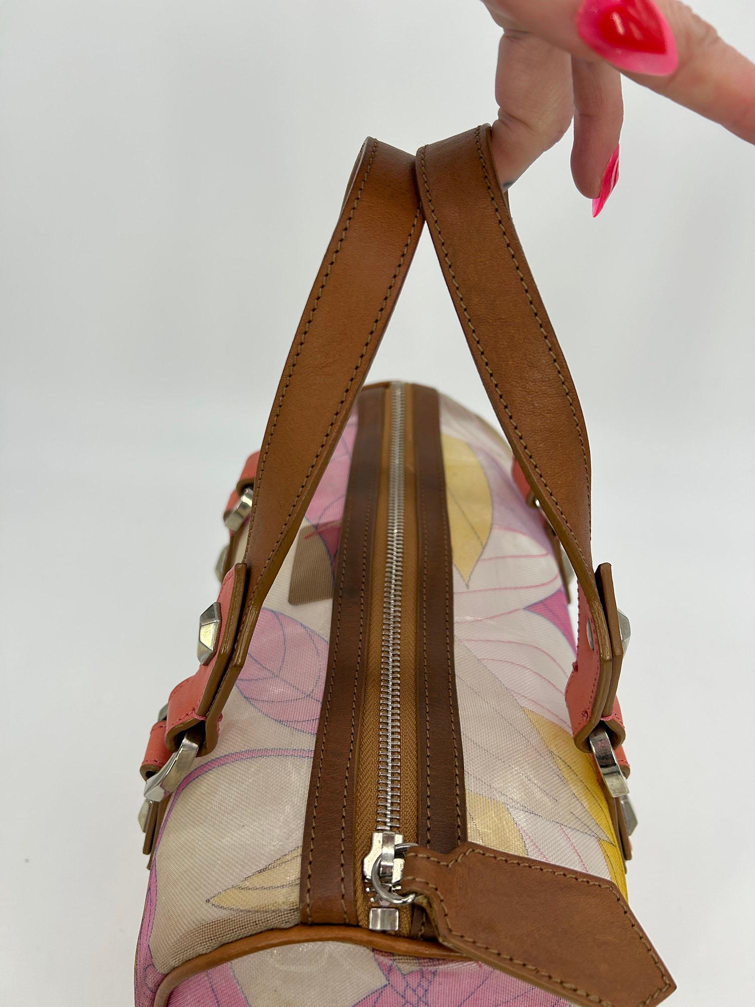 Emilio Pucci Mesh Print Speedy Handbag For Sale 11