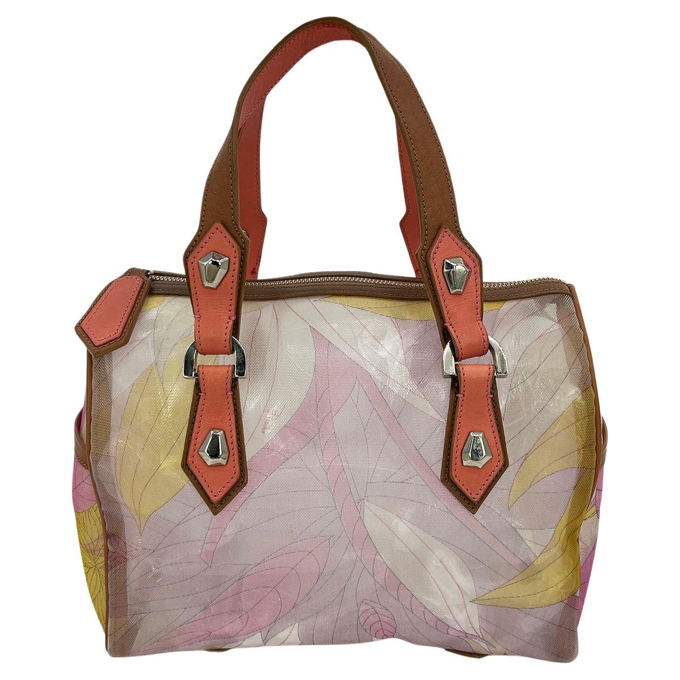 Emilio Pucci Mesh Print Speedy Handbag For Sale