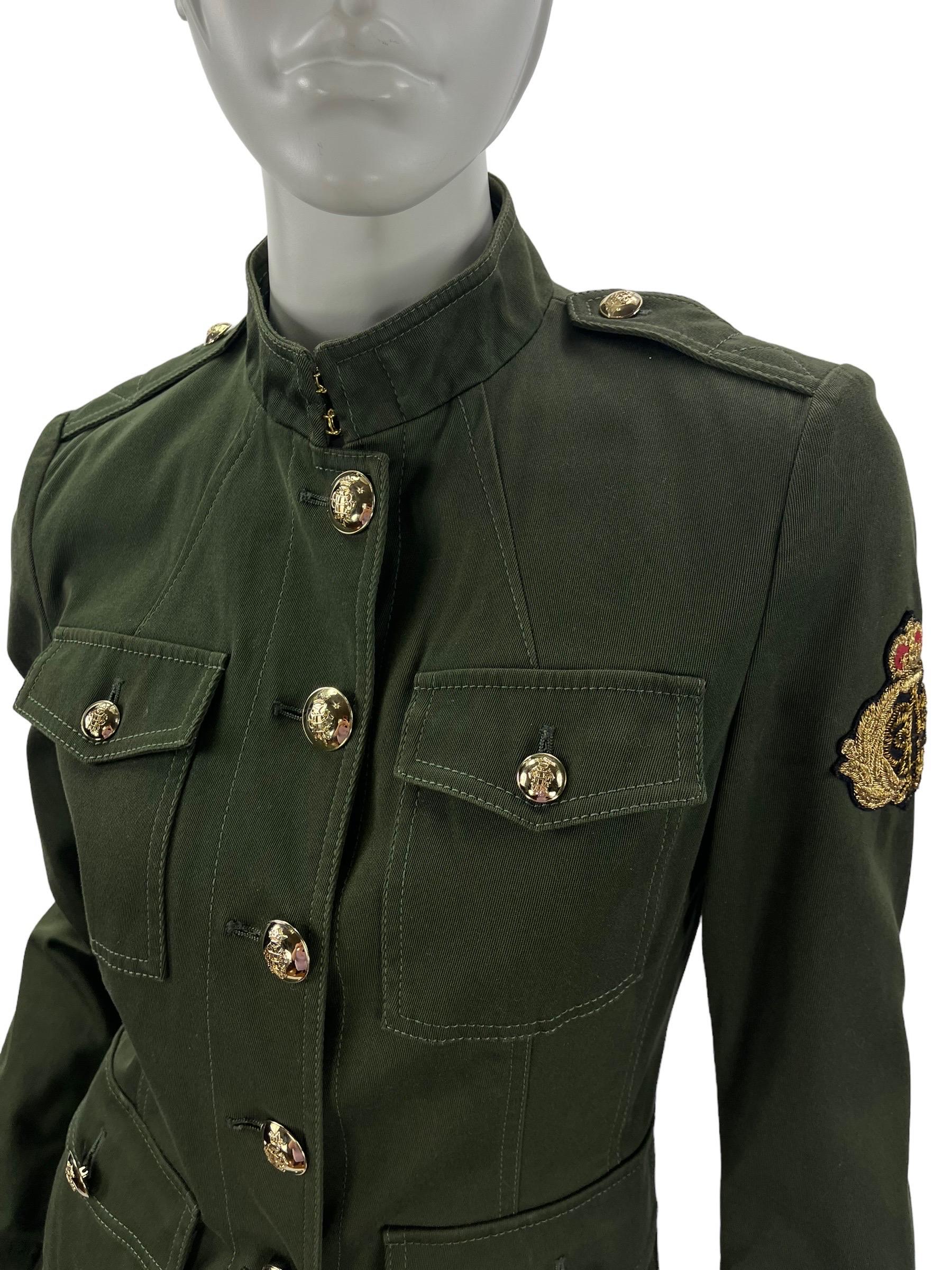 Women's Emilio Pucci Military green jacket blazer Size 40 For Sale
