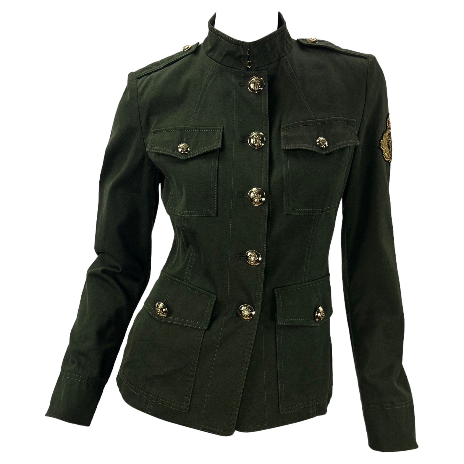 Emilio Pucci blazer vert militaire, taille 40 en vente