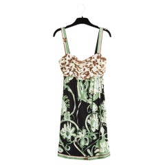 Emilio Pucci Mini Robe Vert Panthere IT38 FR34 Silk Jersey Mini Dress UK6 US4