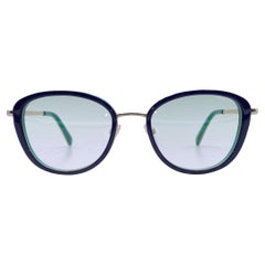 Emilio Pucci - Lunettes de soleil bleu menthe et vert, modèle EP 47-O 92P, 135 mm