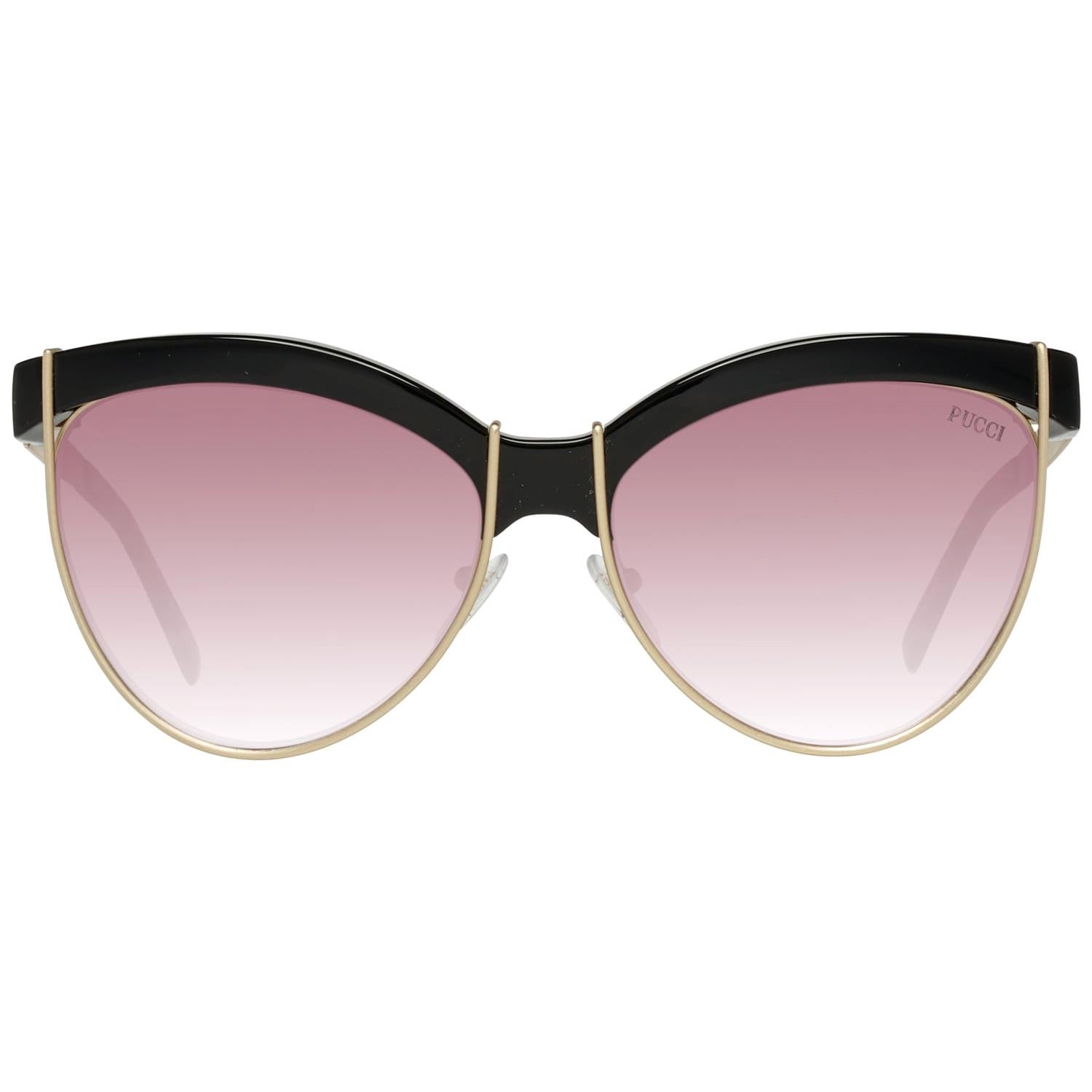 Emilio Pucci Mintfarbene schwarze Damen-Sonnenbrille EP0057 5701T 57-16-141 mm