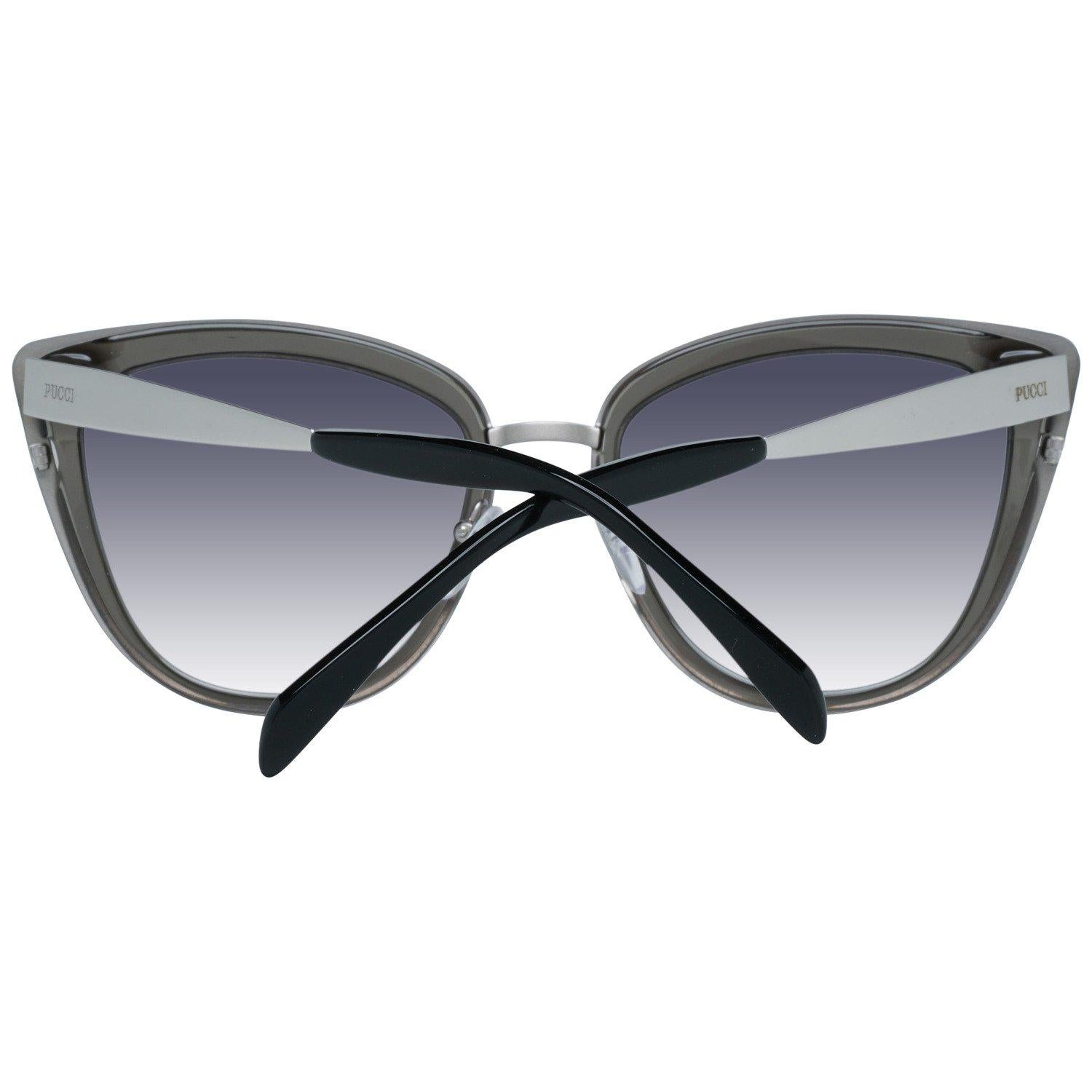 Emilio Pucci Mintfarbene silberne Damen-Sonnenbrille EP0092 5520B 55-19-145 mm (Silber)