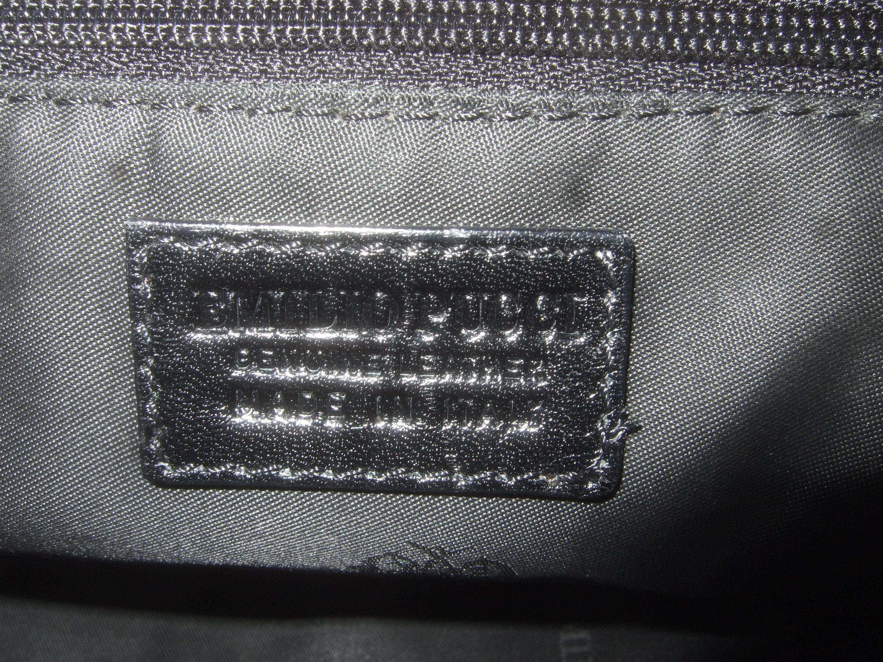 Emilio Pucci Mod Velvet Print Leather Trim Italian Handbag circa 21st c  For Sale 10