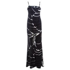 Emilio Pucci Monochrome Abstract Print Silk Strappy Jumpsuit M