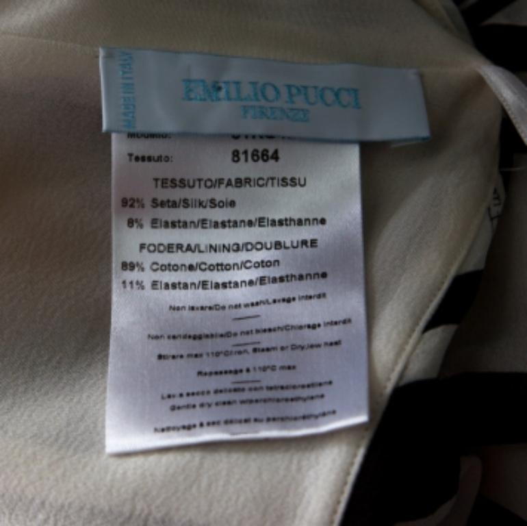 Emilio Pucci Monochromes Seiden Chiffon Trägerloses Kurzes Kleid M im Zustand „Gut“ im Angebot in Dubai, Al Qouz 2