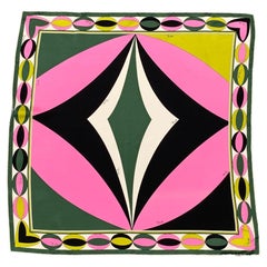 EMILIO PUCCI Multi-Color Abstract Print Silk Scarf