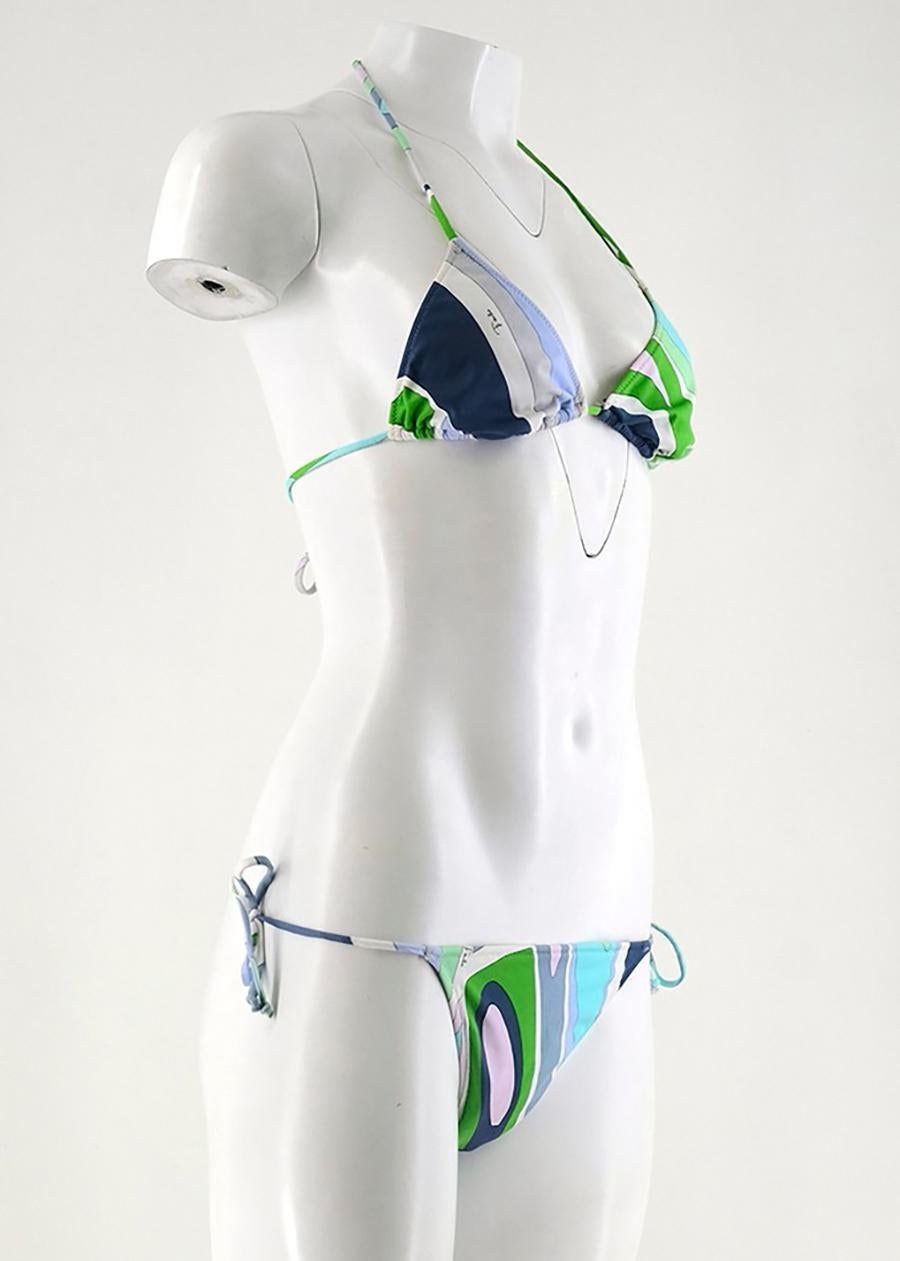 Emilio Pucci Multi-Coloured Printed Bikini & Skirt Set

- Multi-coloured printed bikini & skirt set
- Bikini top: soft triangle cups, self-fastening neck and back ties
- Bikini bottom: mid rise, medium coverage, self-fastening side ties 
- Skirt: