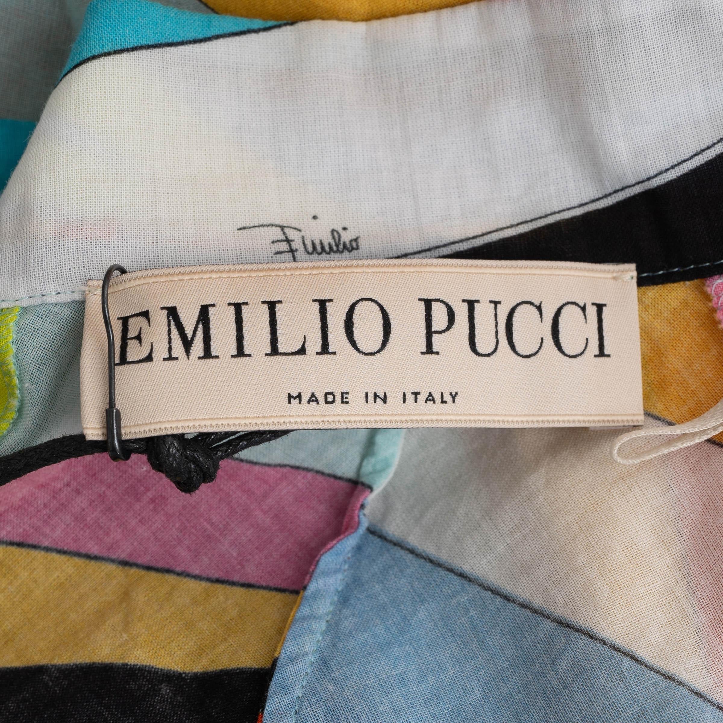 Women's EMILIO PUCCI multi cotton 2022 IRIDE KAFTAN MAXI Dress S For Sale