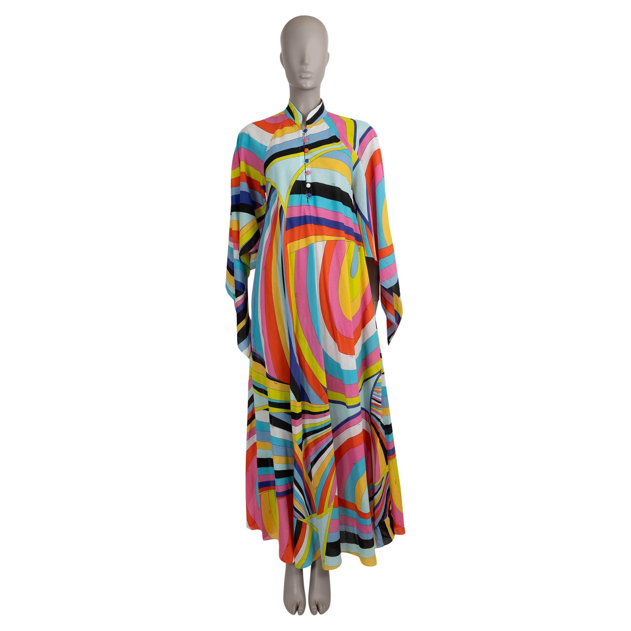 EMILIO PUCCI multi cotton 2022 IRIDE KAFTAN MAXI Dress S For Sale