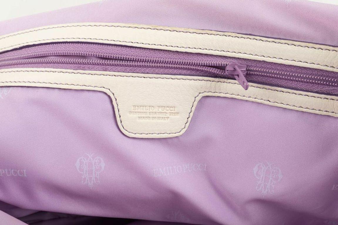 Sac Emilio Pucci en cuir et toile multicolore en vente 6
