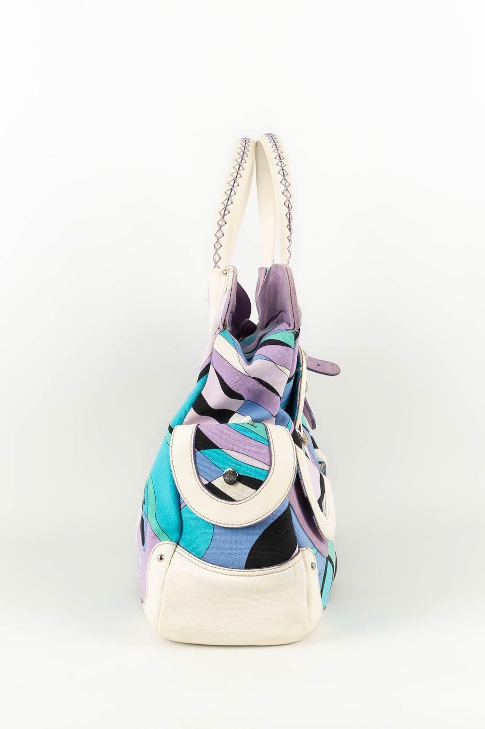 Emilio Pucci Multicolor Leather and Canvas Bag In Good Condition For Sale In SAINT-OUEN-SUR-SEINE, FR